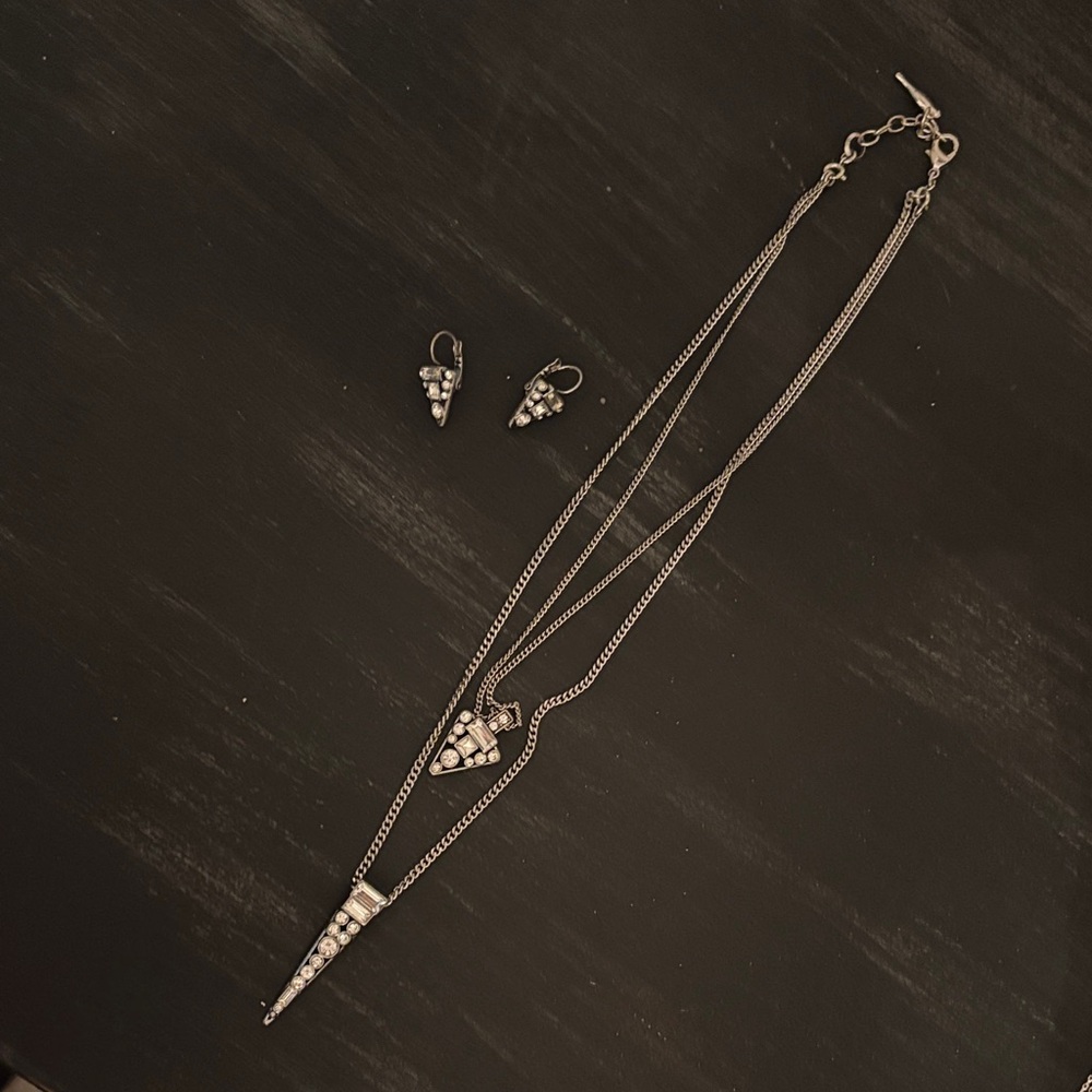 Chloe + Isabel Silver Necklace and Earring Set